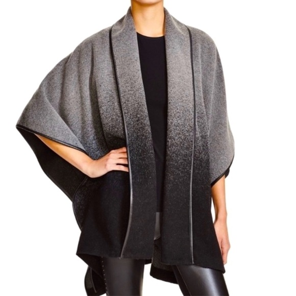 Bailey 44 Ombre Bridgette‎ Cape Wool Blend Flowy Cardigan Sweater Shawl Wrap - Picture 1 of 8